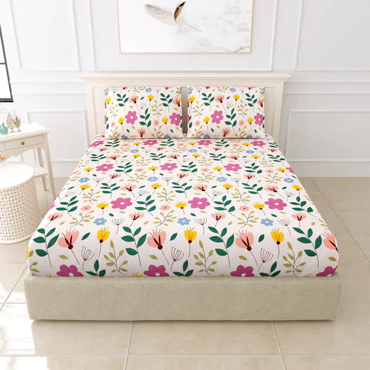 Spring Flowers- Elastic Fitted Bedsheet (B1G1)