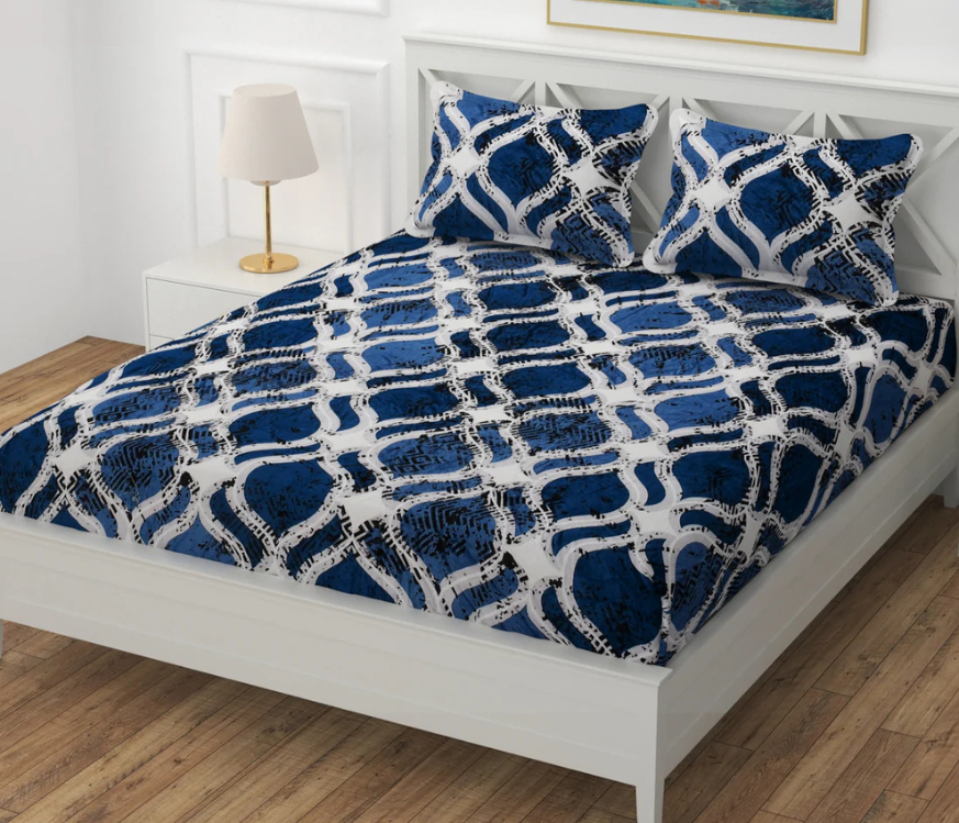 Midnight Blue- Winter Elastic Fitted Bedsheet