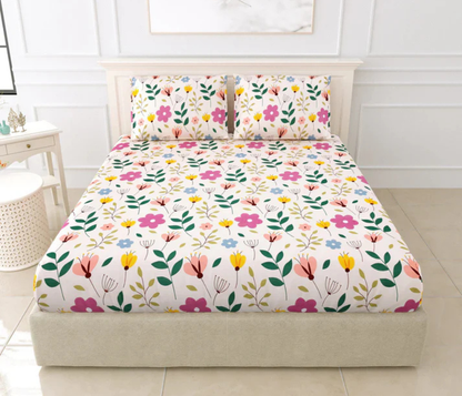 Spring Flowers- Elastic Fitted Bedsheet