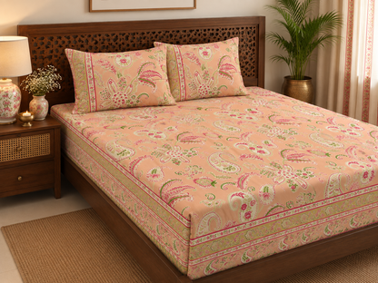 Gulnaar Cotton Rajasthani Flat Bedsheet