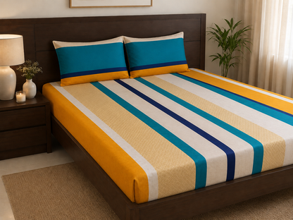 Sunset Stripes- Elastic Fitted Bedsheet