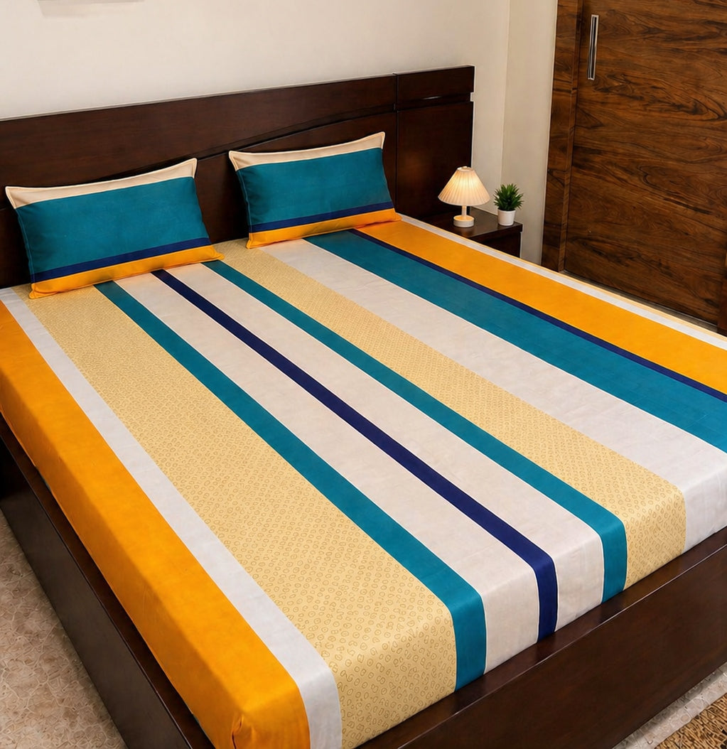 Sunset Stripes- Elastic Fitted Bedsheet (B1G1)