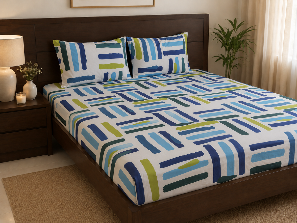Urban Strokes- Elastic Fitted Bedsheet