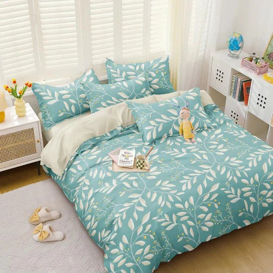 Teal Vines- Flat Bedsheet