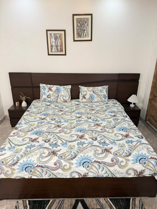 Azure Bloom- Flat Bedsheet (B1G1)