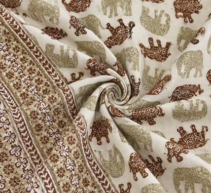Airavat Cotton Rajasthani Flat Bedsheet