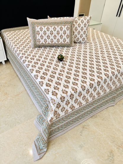 Jharokha Pure Cotton Rajasthani Flat Bedsheet